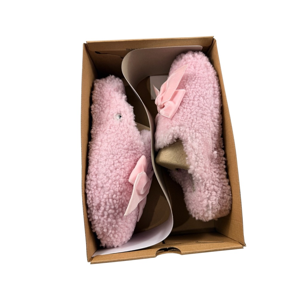 UGG Addison Velvet Bow Slipper Shell Pink Sherpa Mule 1098169 Womens 10 NEW - Picture 13 of 15